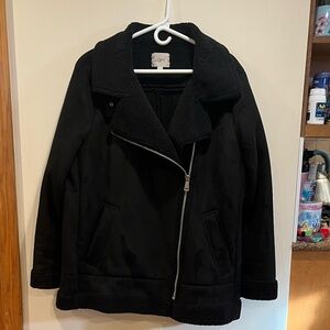 Loft Faux Suede Aviator Jacket